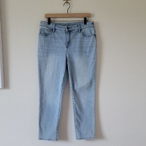 Chico's So Slimming Girlfriend Slim Leg Crop Jeans Size 10